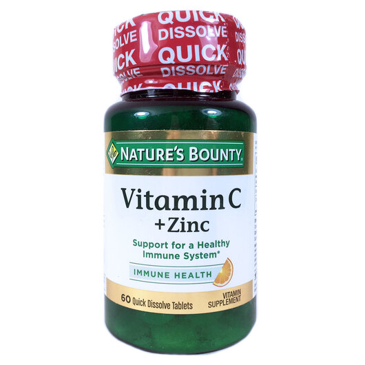 Основне фото товара Nature's Bounty, Vitamin C + Zinc, Вітамін С та Цинк, 60 таб