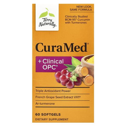 Основне фото товара Terry Naturally, CuraMed Plus Clinical OPC, Куркумін, 60 капсул