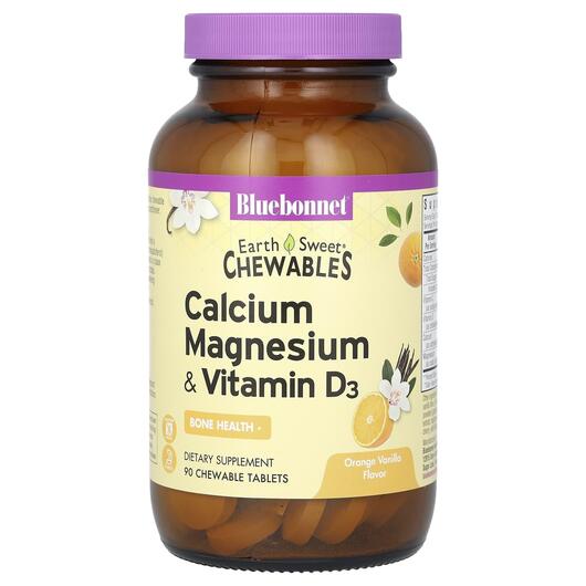 Основне фото товара Chewables Calcium Magnesium & D3, Кальцій Магній D3, 90 цукер