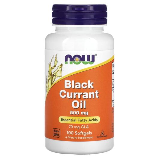 Основне фото товара NOW, Black Currant Oil, Масло Чорної смородини 500 мг, 100 капсул