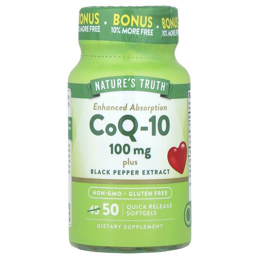 Основне фото товара CoQ-10 Enhanced Absorption 100 mg, Коензим CoQ10, 50 капсул
