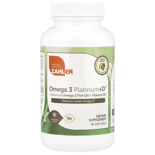 Основне фото товара Omega 3 Platinum+D Advanced, Вітамін D3 Холекальциферол, 90 капсу