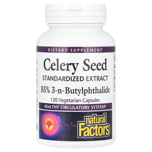 Основне фото товара Natural Factors, Celery Seed, Семена сельдерея, 120 капсул