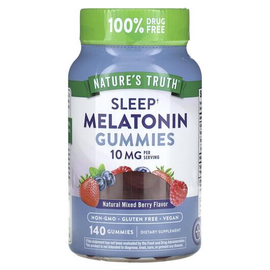 Основне фото товара Sleep Melatonin Gummies Natural Mixed Berry, Мелатонін, 140 табле