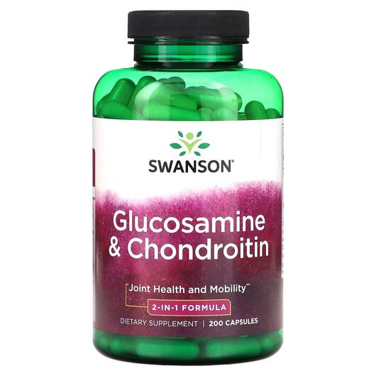 Основне фото товара Glucosamine & Chondroitin, Глюкозамін Хондроітин, 200 капсул