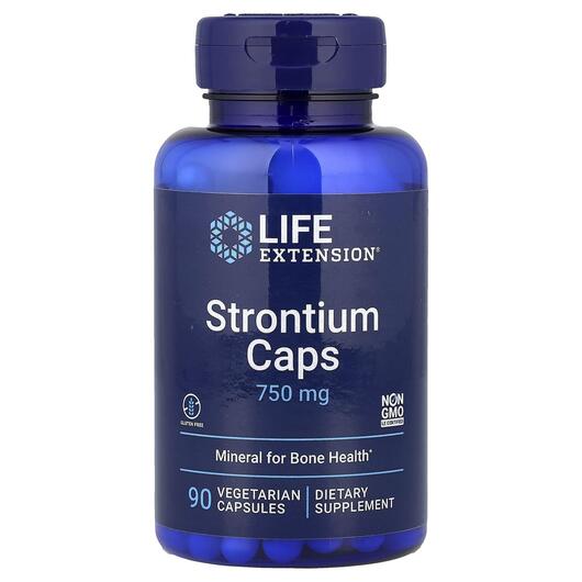 Основне фото товара Life Extension, Strontium Caps 750 mg, Стронцій 750 мг, 90 капсул