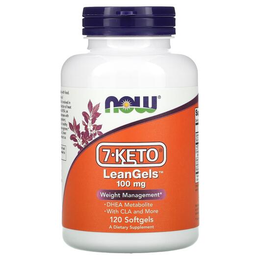 Основне фото товара NOW, 7-Keto LeanGels 100 mg, 7-Кето ДГЕА, 120 капсул