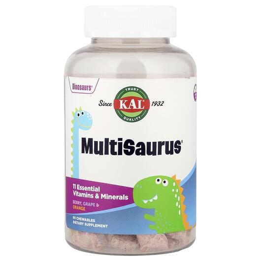 Основне фото товара KAL, Dinosaurs MultiSaurus, Жувальні вітаміни, 90 цукерок
