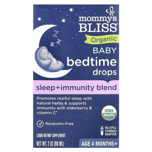 Основне фото товара Organic Baby Bedtime Drops Age 4 Months+, Підтримка сну, 60 мл