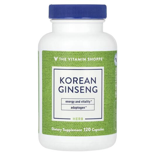 Основне фото товара TheVitaminShoppe, Korean Ginseng, Женьшень звичайний, 120 капсул