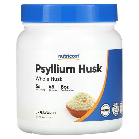 Основне фото товара Nutricost, Psyllium Husk Whole Husk Unflavored, Псиліум, 227 г
