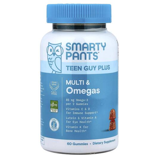 Основне фото товара Multi & Omegas Gummies Teen Guy Plus Pineapple, Омега 3, 60 т