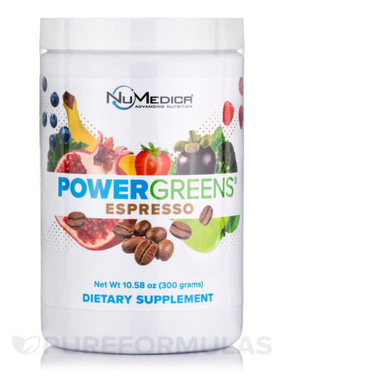 Основне фото товара NuMedica, Power Greens Espresso, Супергрінс, 300 г