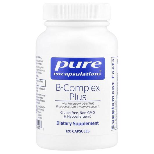 Основне фото товара Pure Encapsulations, B-Complex Plus, B-комплекс, 120 капсул