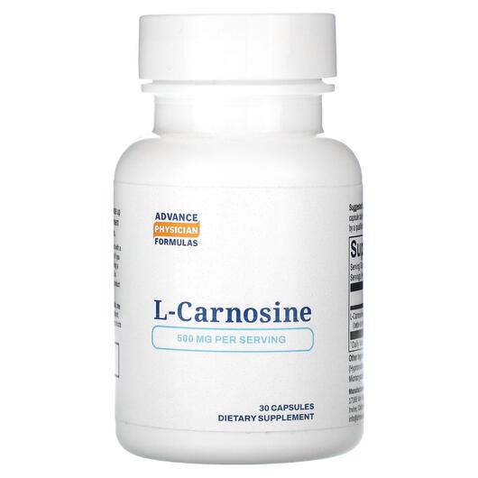 Основне фото товара L-Carnosine 500 mg, L-Карнозин 500 мг, 30 капсул