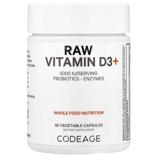 Основне фото товара Raw Vitamin D3+ 5000 IU, Вітамін D3 Холекальциферол, 60 капсул