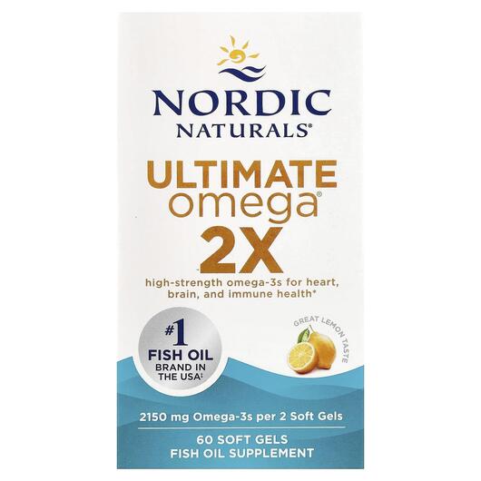 Основне фото товара Nordic Naturals, Ultimate Omega 2X, Омега 3, 60 капсул