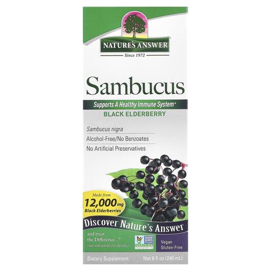Основне фото товара Sambucus Black Elderberry 12000 mg, Сироп з Бузини, 240 мл