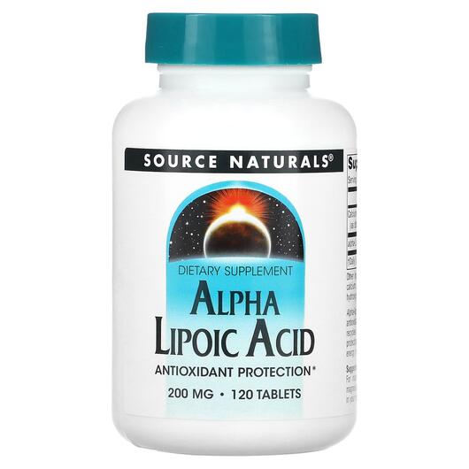 Основне фото товара Alpha Lipoic Acid 200 mg, Альфа-ліпоєва кислота 200 мг, 120 табле