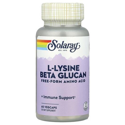 Основне фото товара L-Lysine & Beta Glucan, L-Лізин і Бета-Глюкан 1000 мг, 60 кап