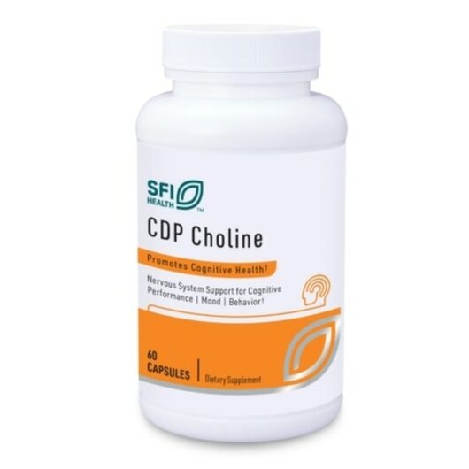 Основне фото товара Klaire Labs, CDP Choline 250 mg, Вітамін B4 Холін, 60 капсул