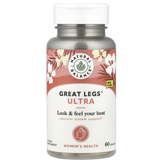 Основне фото товара Great Legs Ultra Vein Formula, Підтримка вен ніг, 60 капсул