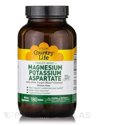 Основне фото товара Target-Mins Magnesium-Potassium Aspartate, Магній, 180 таблеток