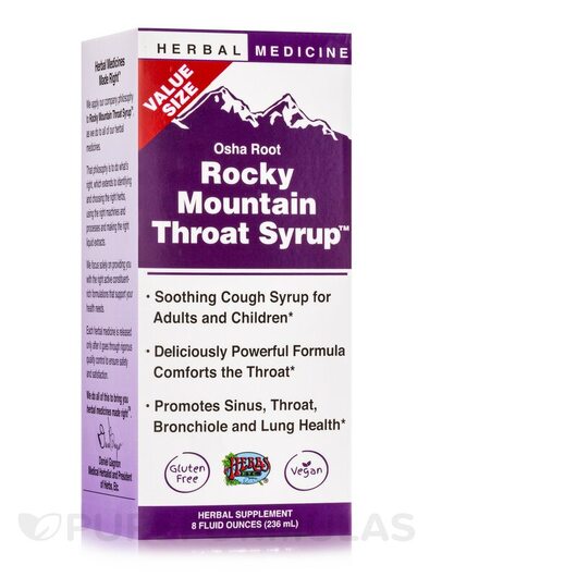 Основне фото товара Osha Root Rocky Mountain Throat Syrup, Сироп від кашлю, 236 мл