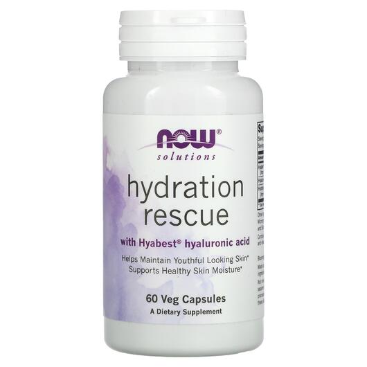 Основне фото товара NOW, Hydration Rescue, Гіалуронова кислота, 60 капсул