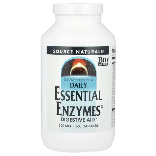 Основне фото товара Daily Essential Enzymes Digestive Aid 500 mg, Ферменти, 360 капсу