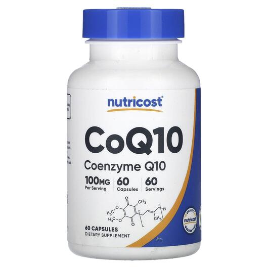 Основне фото товара Nutricost, CoQ10 100 mg, Коензим CoQ10, 60 капсул
