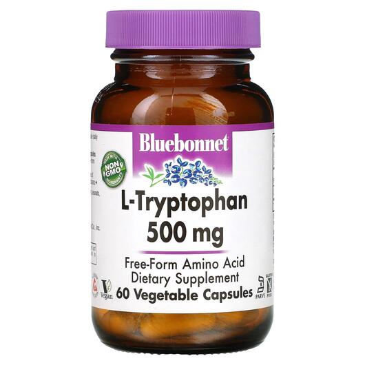 Основне фото товара Bluebonnet Nutrition, L-Tryptophan 500 mg, L-Триптофан, 60 капсул