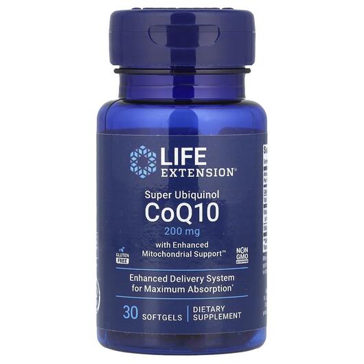 Основне фото товара Super Ubiquinol CoQ10, Супер Убіхінол CoQ10 200 мг, 30 капсул