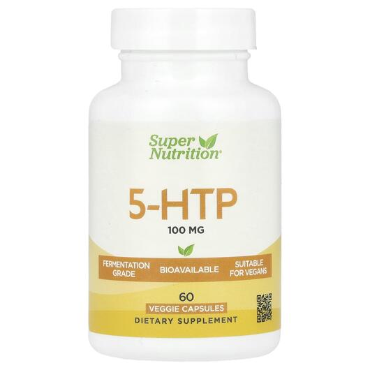 Основне фото товара Super Nutrition, 5-HTP 100 mg, 5-гідрокситриптофан, 60 капсул