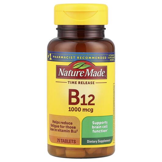 Основне фото товара Vitamin B12 Time Release, Ціанокобаламін B12, 75 таблеток