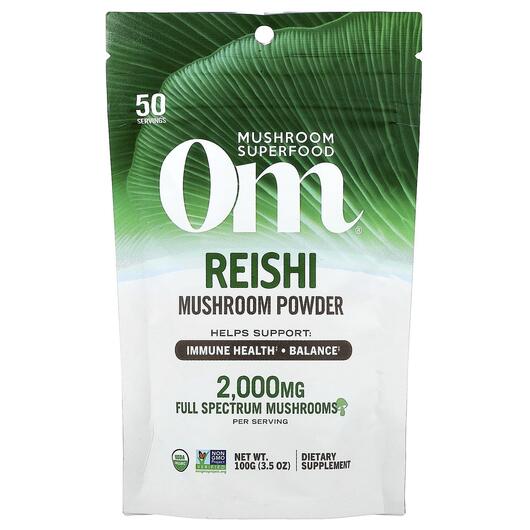 Основне фото товара Om Mushroom Superfood, Reishi Mushroom Powder, Гриби Рейші, 100 г