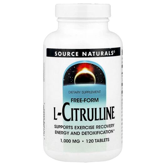 Основне фото товара Source Naturals, L-Citrulline Free-Form, L-Цитрулін, 120 таблеток