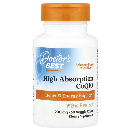 Основне фото товара High Absorption CoQ10 with BioPerine 200 mg, Убіхінон, 60 капсул