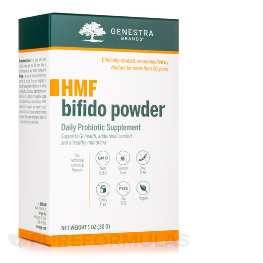 Основне фото товара Genestra, HMF Bifido Powder, Біфідобактерії, 30 г