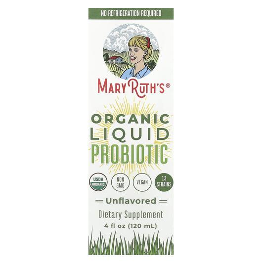Основне фото товара Organic Liquid Probiotic Unflavored, Пробіотики, 120 мл