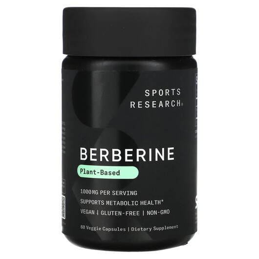 Основне фото товара Sports Research, Berberine 1000 mg, Берберин, 60 капсул