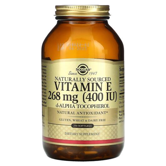 Основне фото товара Naturally Sourced Vitamin E 268 mg, Вітамін E Токофероли, 250 кап