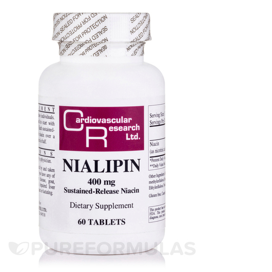 Основне фото товара Nialipin 400 mg Sustained-Release Niacin, Вітамін B3 Ніацин, 60 т