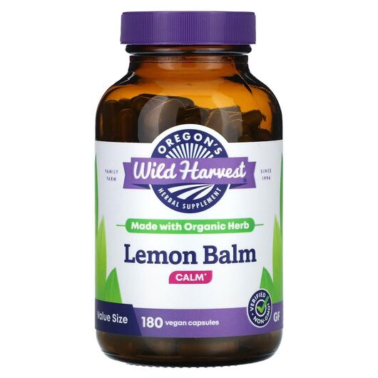 Основне фото товара Oregons Wild Harvest, Lemon Balm, Меліса, 180 капсул