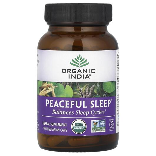 Основне фото товара Organic India, Peaceful Sleep, Підтримка сну, 90 капсул