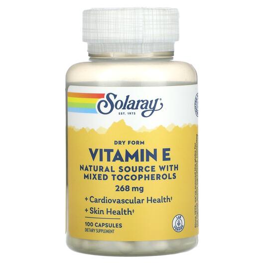 Основне фото товара Dry Form Vitamin E 268 mg, Вітамін E Токофероли, 100 капсул