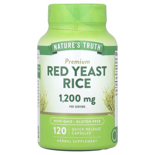 Основне фото товара Red Yeast Rice 1200 mg, Червоний дріжджовий рис, 120 капсул