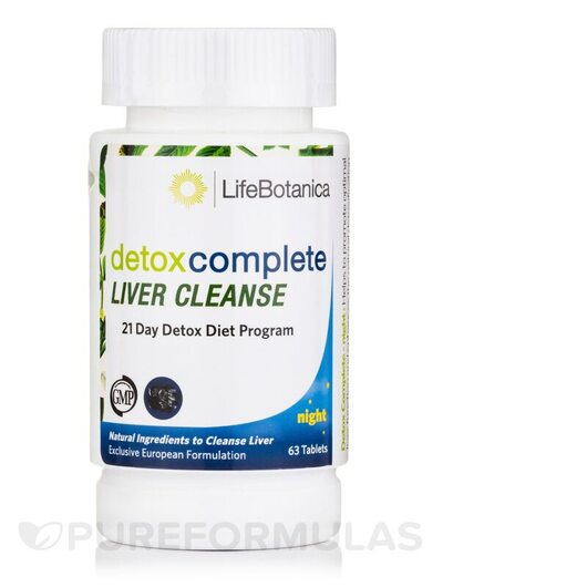 Основне фото товара Detox Complete Liver Cleanse Night, Детокс та очищення, 63 таблет