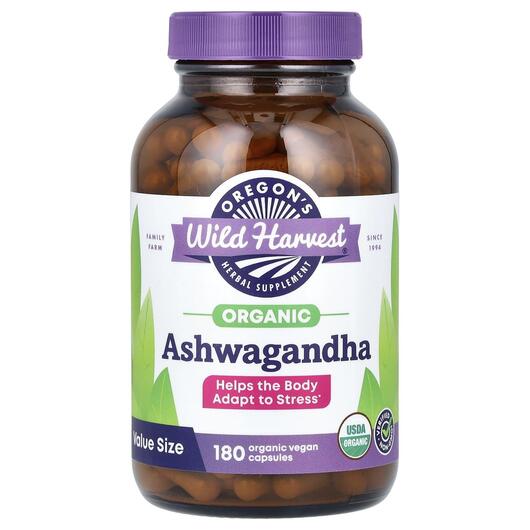 Основне фото товара Oregon's Wild Harvest, Ashwagandha, Ашвагандха, 180 капсул