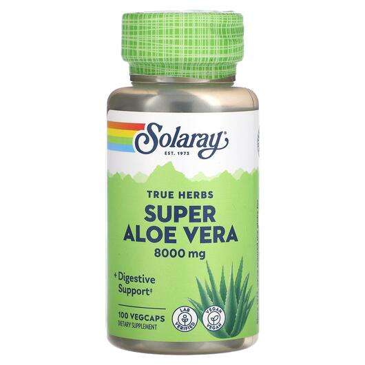 Основне фото товара Solaray, Super Aloe Vera 8000 mg, Алое вера, 100 капсул